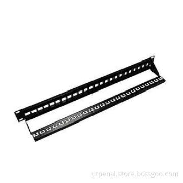 Black 1u Utp Cat6 Patch Panel With Keystone Jack , Category